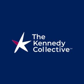 The Kennedy Collective white logo on a navy blue background.